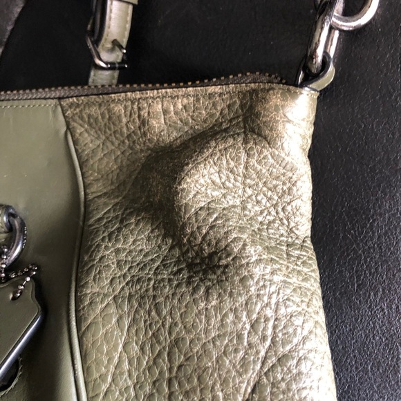 Authentic Coach Legacy Romy Two-Tone Green Leather Satchel - Picture 5 of 16